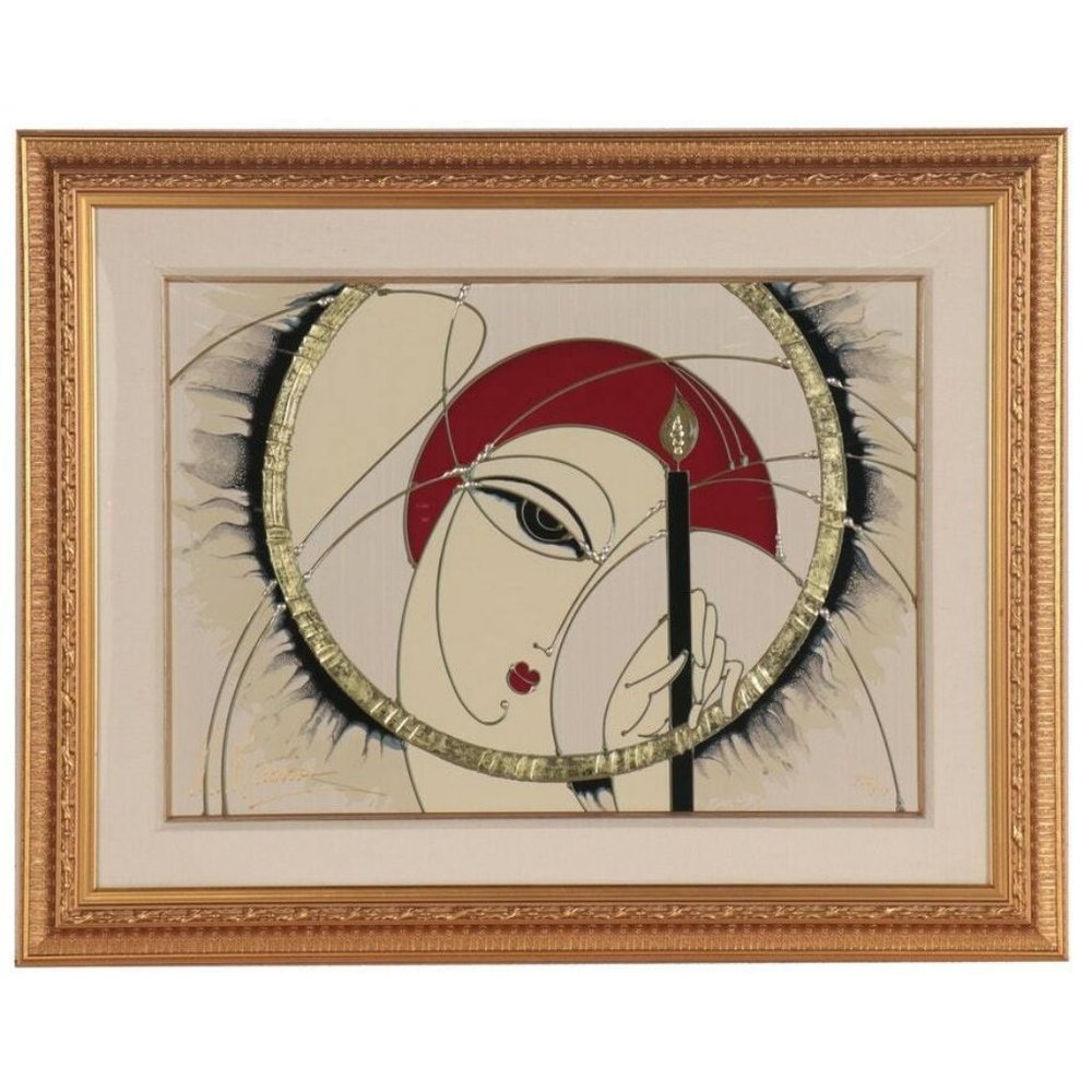 Large Martiros Manoukian Gilt Embellished Serigraph "Winter's Flame" LE of 395!